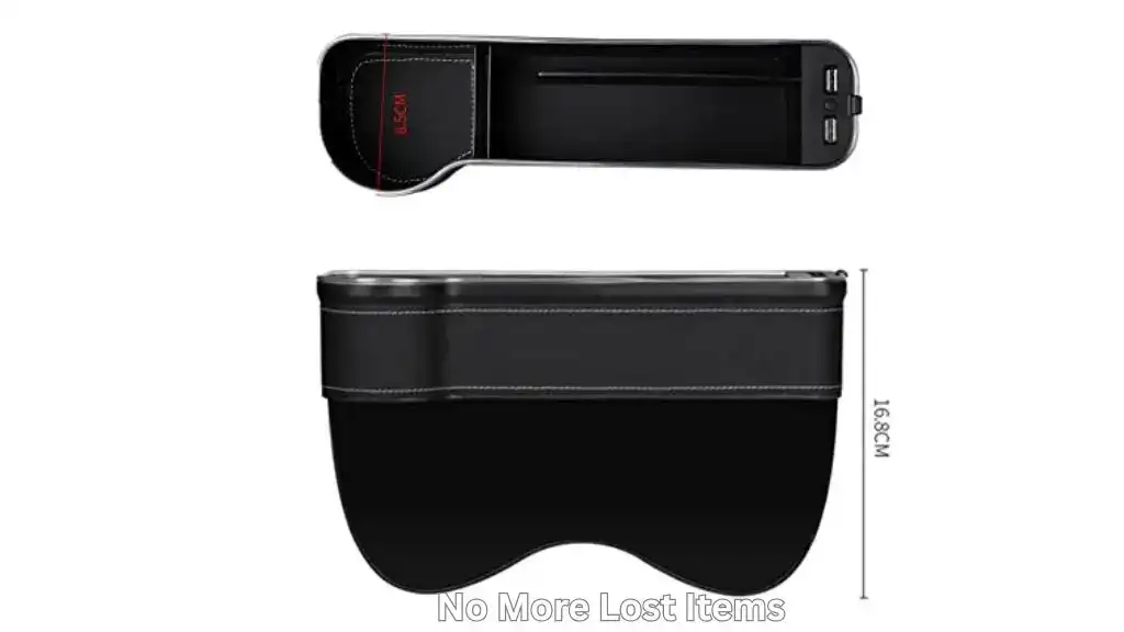 Car seat gap filler blocking space between seat and console