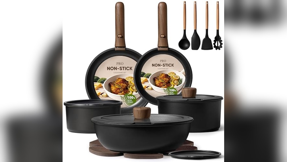 Nonstick Cookware Set with Detachable Handle