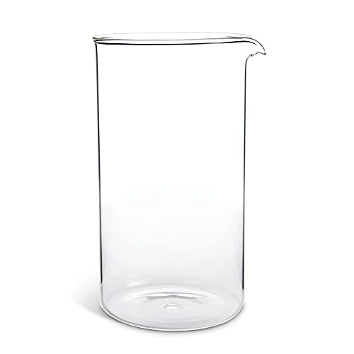 french press with measurement markings on carafe