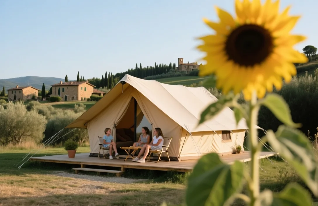 Hu Norcenni Girasole Village - Family glamping resorts Tuscany Italy
