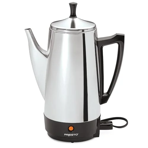 stainless steel percolator with cool touch handle