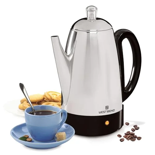 stovetop percolator with heat resistant handle grip