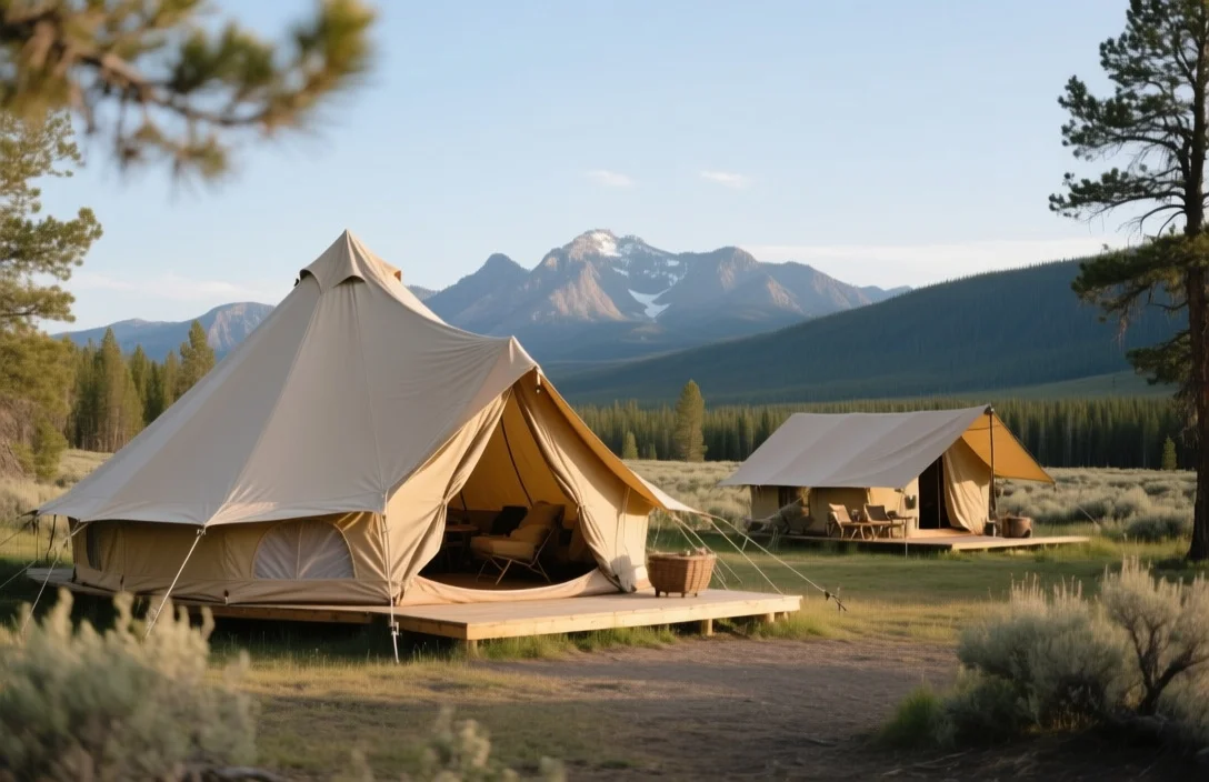 West Yellowstone Boutique Glamping Sites - Luxury safari tent glamping Yellowstone
