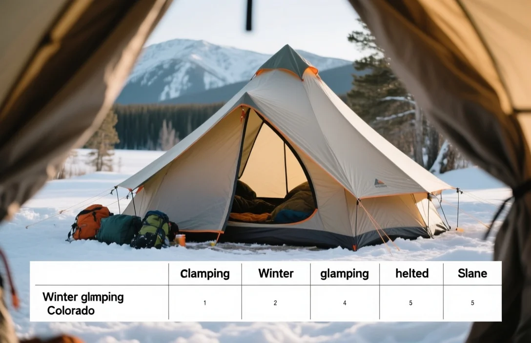 Winter Glamping Comparison Table - Winter glamping heated tents Colorado