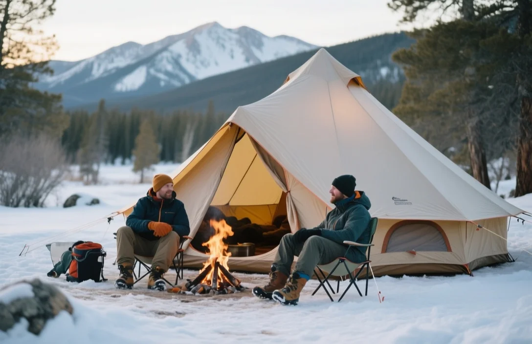 Winter glamping heated tents Colorado