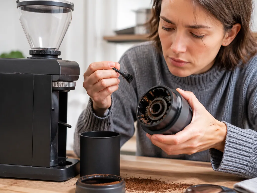 Clear the Burrs and Chute Safely - why is my coffee grinder not working