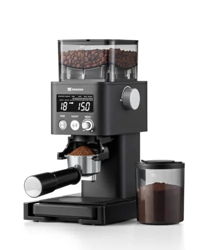digital scale electric burr coffee grinder