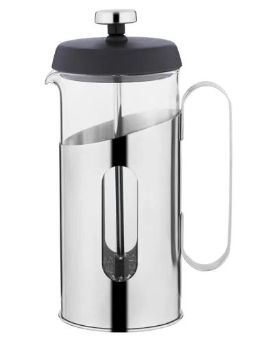 french press with ergonomic handle and lid
