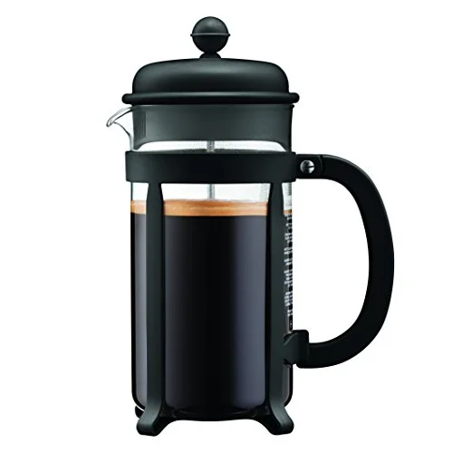 french press with shatterproof plastic carafe design
