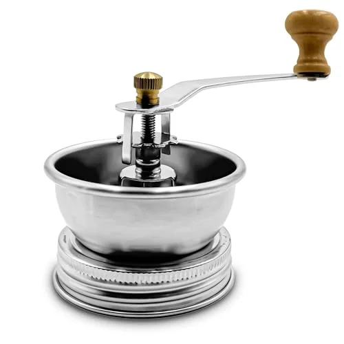 glass jar manual hand coffee grinder