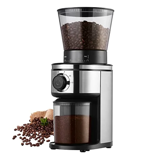 quiet operation electric burr coffee grinder