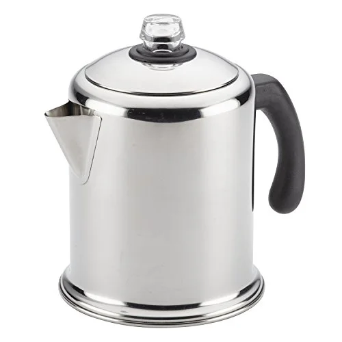 stovetop percolator with wide flat cooking base