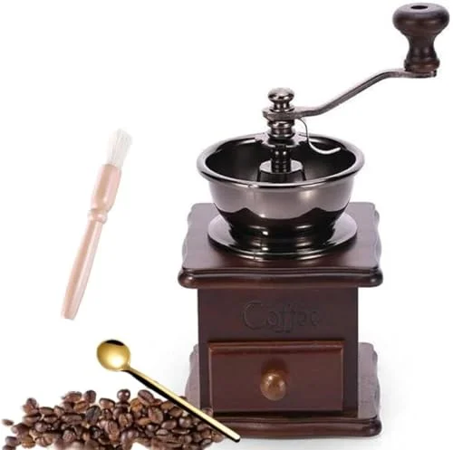 wooden body manual hand coffee grinder