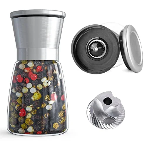 glass pepper grinder with adjustable coarseness