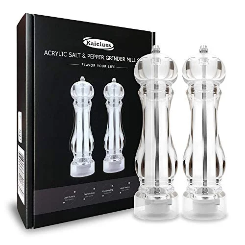 heavy duty acrylic salt and pepper mill set
