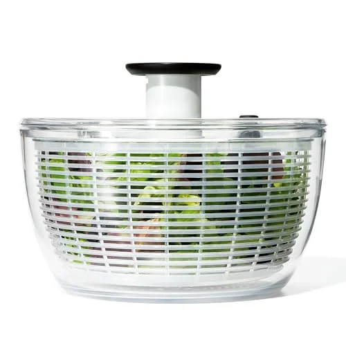 large capacity salad spinner with bowl