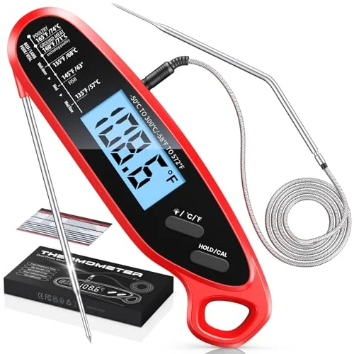 leave in oven probe thermometer with wire