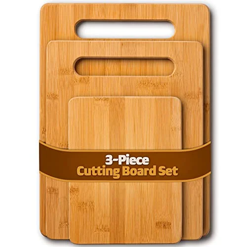 reversible bamboo cutting board with handles