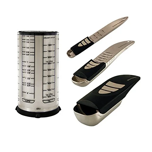 sliding adjustable measuring cup and spoon tool