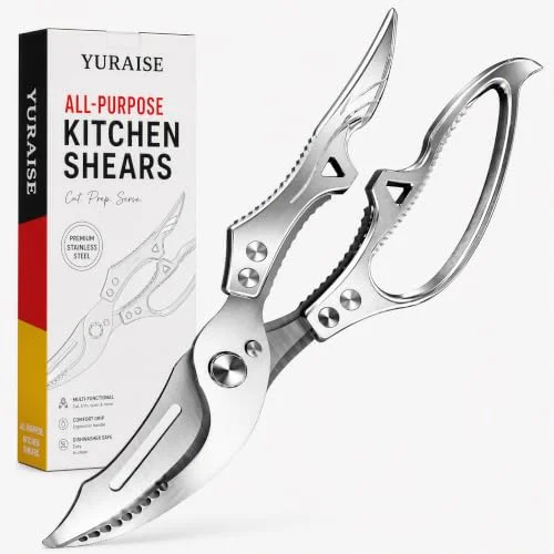 spring loaded poultry shears with safety lock