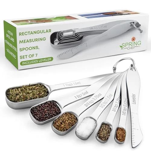 stainless steel measuring spoons with leveler