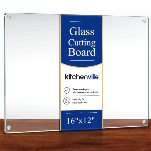 tempered glass cutting board with lid