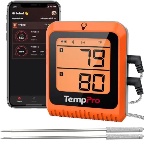 wireless bluetooth smoker thermometer dual probe