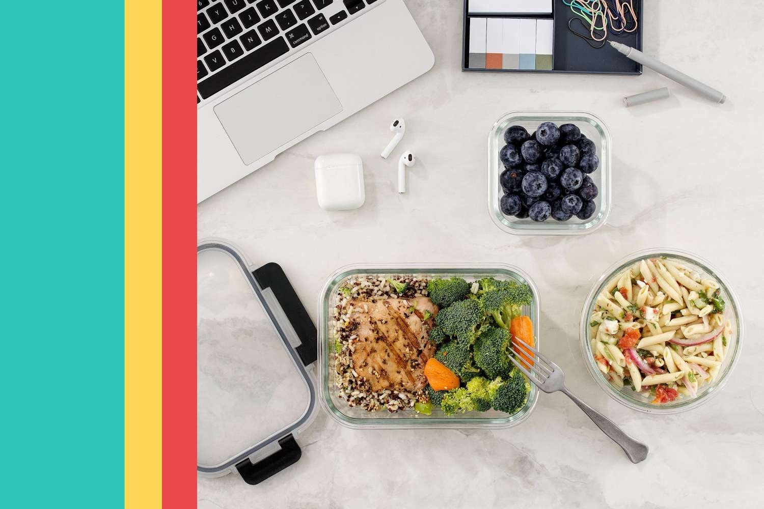 Glass food storage containers with snap-lock lids on a kitchen counter for Black Friday deals